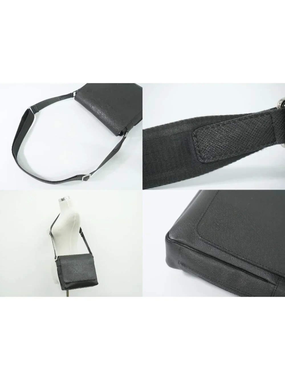 Louis Vuitton LV PM Taiga Leather Shoulder Bag Ardoise Black Second